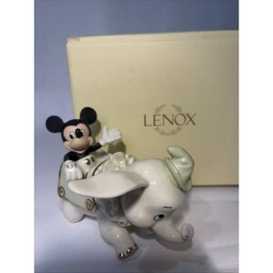 Lenox Disney Fun With Mickey Mouse & Dumbo Elephant Figurine Classic Edition Box